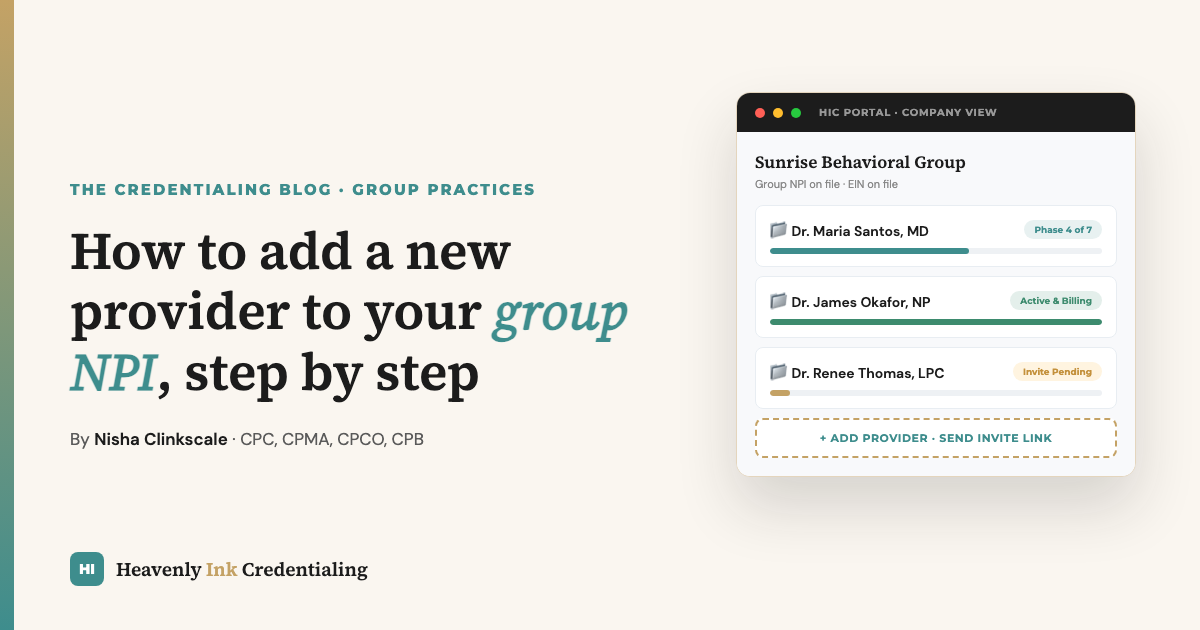 How to add a new provider to your group NPI